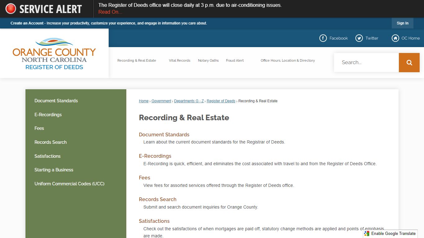 Recording & Real Estate | Orange County, NC